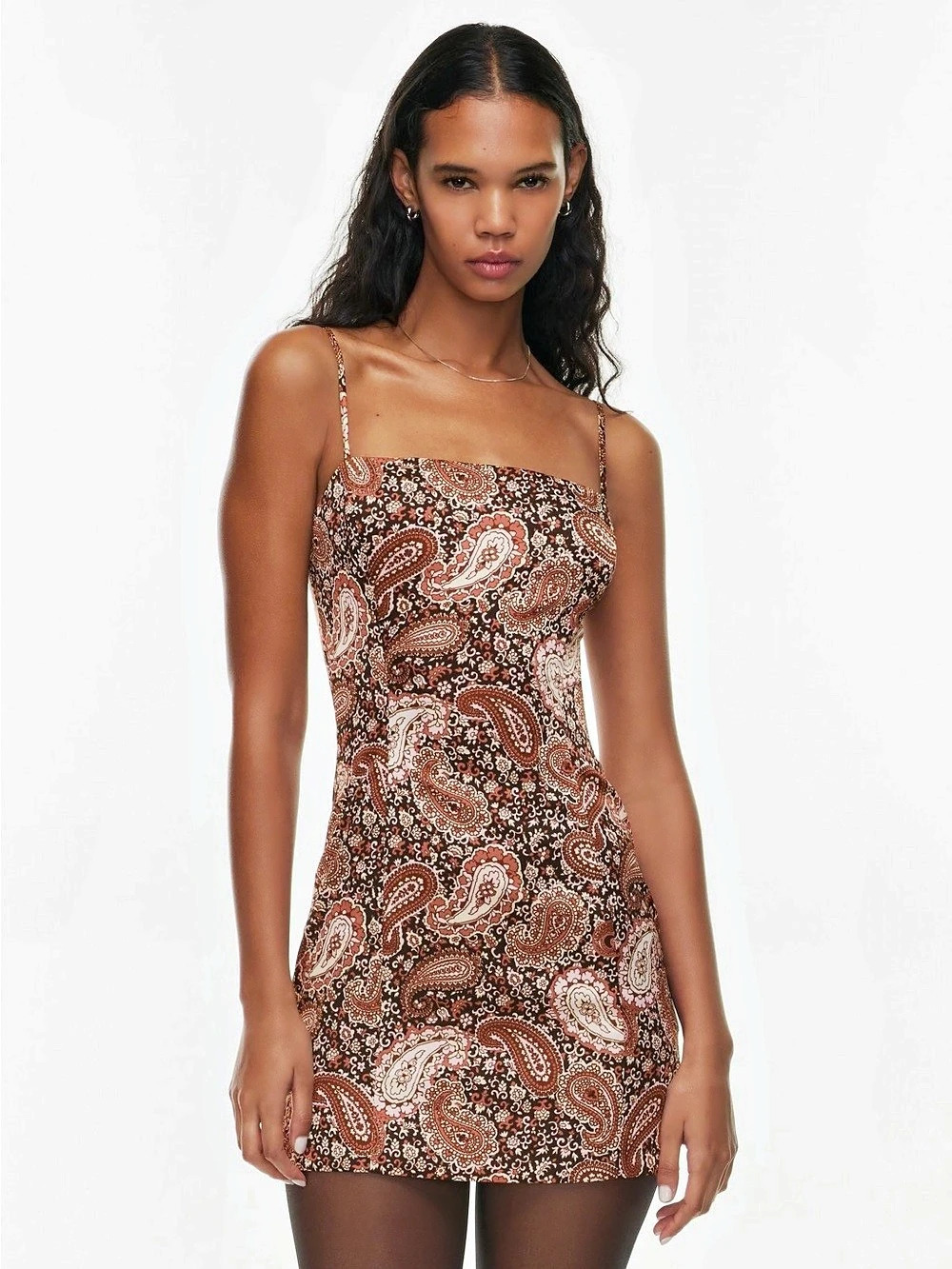 Like New Sunday Best Satin Paisley Mini Dress - Size 6